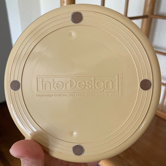 Vintage Interdesign Swivel Organizer Jewelry 70s 80s Beige Cream MCM - Picture 3 of 3